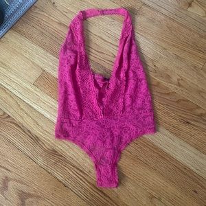 Hot pink Victoria’s Secret lingerie